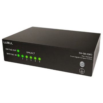Picture of Luxul 5 Port Unmanaged POE+ Switch With POE Passthrough