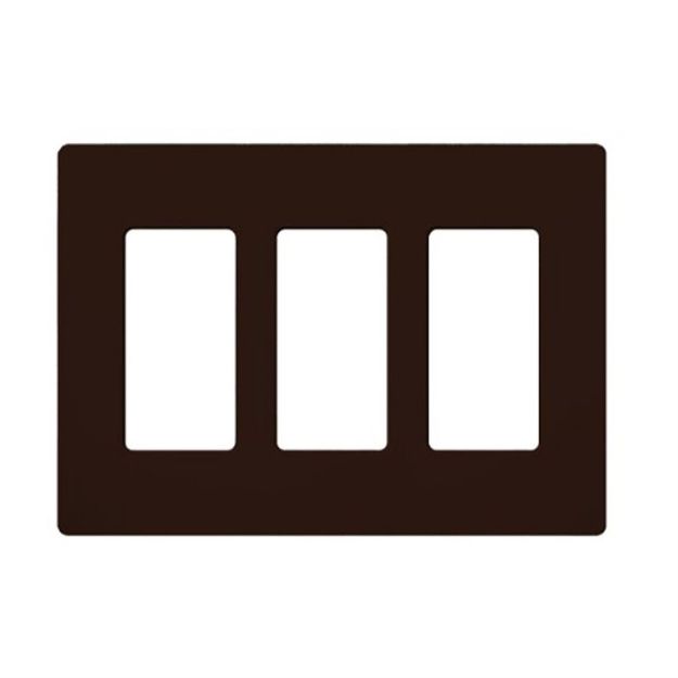 Picture of Lutron Claro 3-Gang Wall Plate (brown)