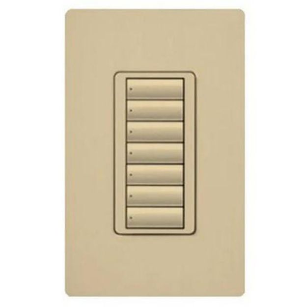 Picture of Lutron RadioRA 2 7 Button Wall-Mount Keypad(almond)