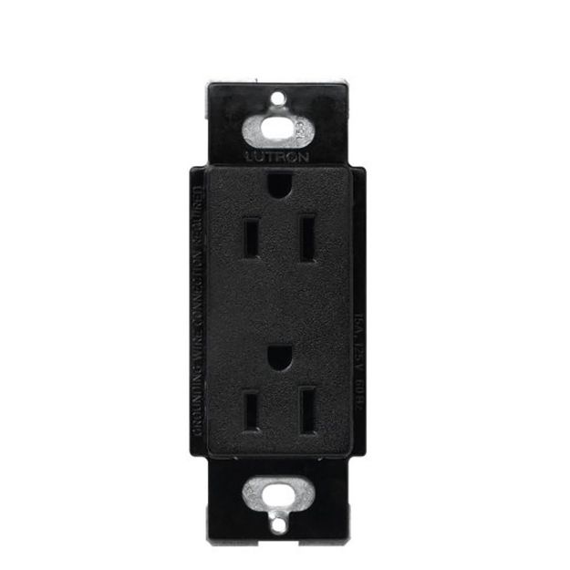Picture of Lutron Satin Color 15A Duplex Receptacle (midnight)