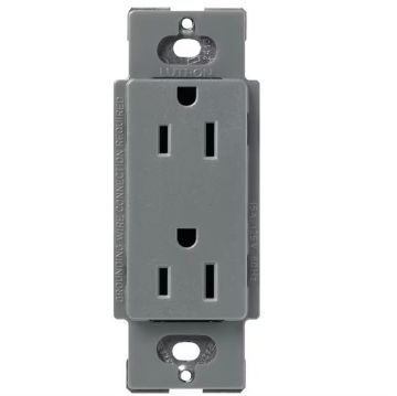 Picture of Lutron Satin Color 15A Duplex Receptacle (slate)