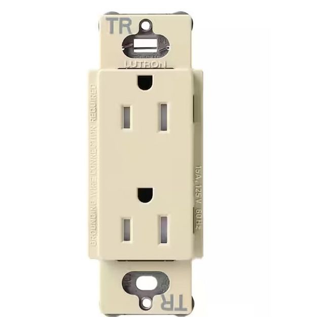 Picture of Lutron 15A Tamper Resistant Duplex Receptacle (sand)