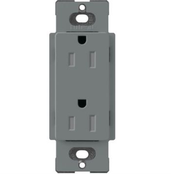 Picture of Lutron 15A Tamper Resistant Duplex Receptacle (slate)