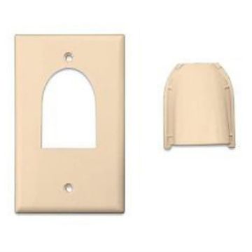Picture of Vanco Single-Gang Bulk Cable Wall Plate (ivory)