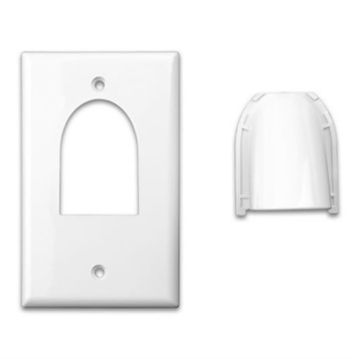 Picture of Vanco Single-Custom Two-Piece Bulk Cable Wall Plates (white)