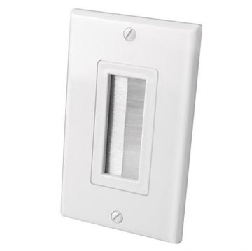 Picture of Vanco Brush Single-Gang Bulk Cable Wall Plate (white)