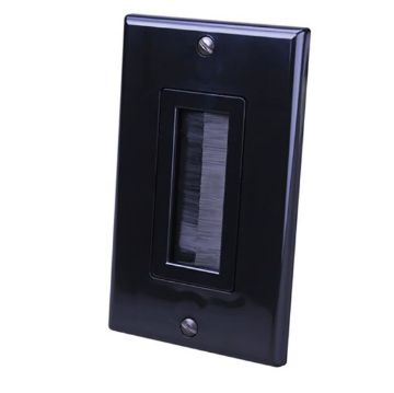 Picture of Vanco Decor Style Brush Bulk Cable Wall Plates (Single)(Blac