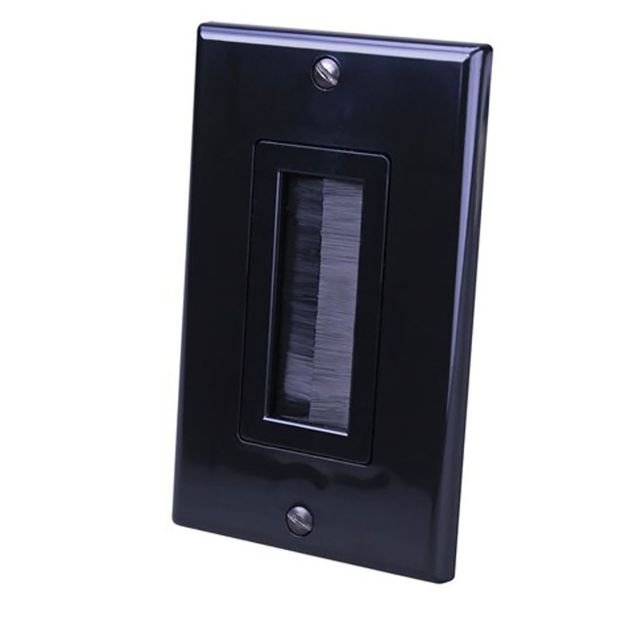 Picture of Vanco Decor Style Brush Bulk Cable Wall Plates (Single)(Blac
