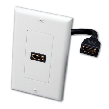 Picture of Vanco Single HDMI Pigtail Decor Wall Plate (white)