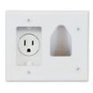 Picture of DataComm Low Voltage Cable Plate with Recessed Power (white)