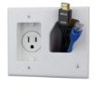 Picture of DataComm Low Voltage Cable Plate with Recessed Power (white)