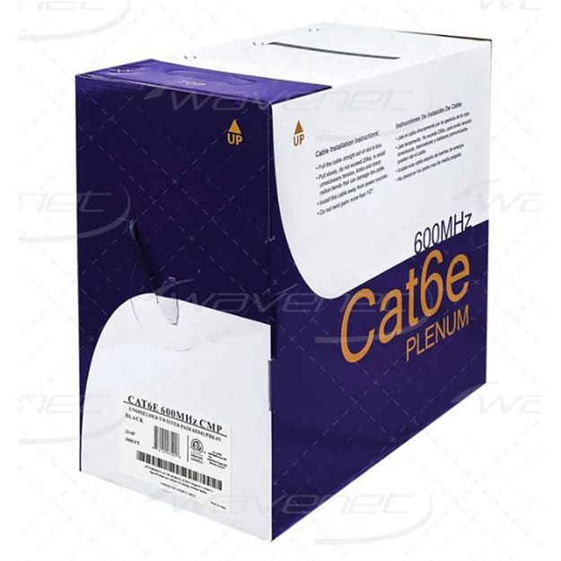 Picture of Wavenet Cat 6 “E”  600MHz Plenum Black With Spline  1000'