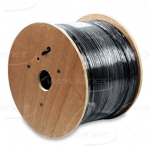 Picture of Wavenet Cat 6E Direct Burial PE w/ Waterblock UV Rated 600MHZ 1,000' (black)