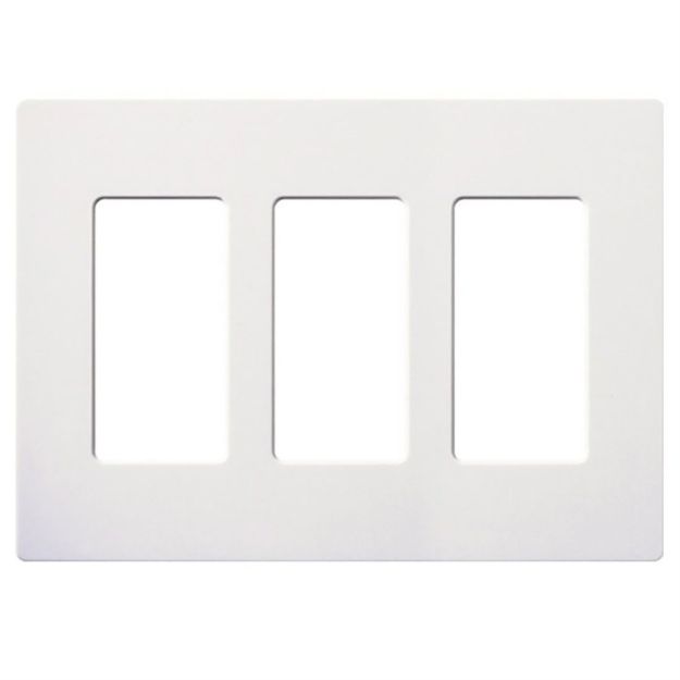 Picture of Lutron Claro 3-Gang Wall Plate (white)