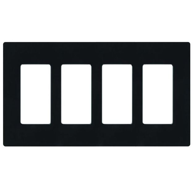 Picture of Lutron Claro 4-Gang Wall Plate (black)