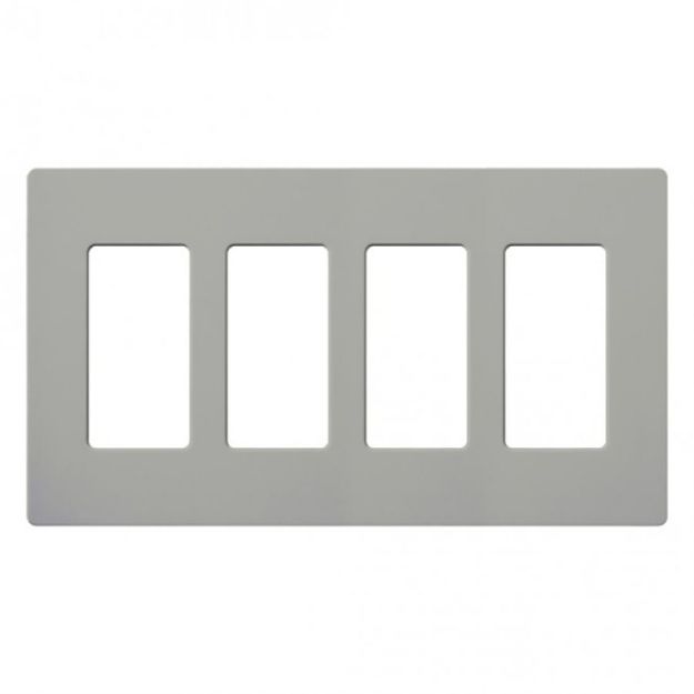 Picture of Lutron Claro 4-Gang Wall Plate (Gray)