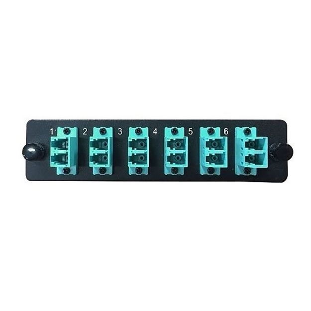 Picture of Techlogix LGX insert - Multimode OM3/4 - 6 Duplex LC for 12F Total (aqua color)