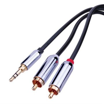 Picture of Vanco Premium 3.5mm to Dual RCA Stereo Cables - Length: 6ft.