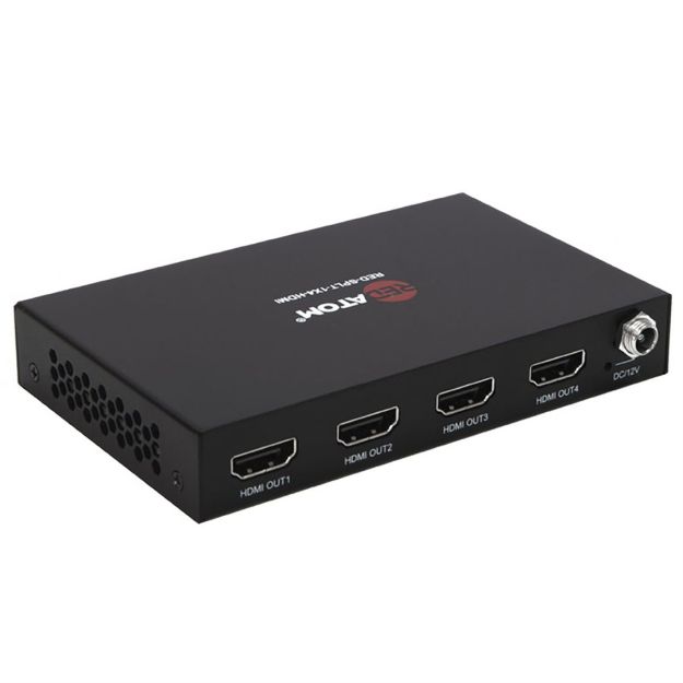 Picture of Red Atom HDMI 2.0 1x4 Splitter w/ Scaling, EDID, HDCP 2.2