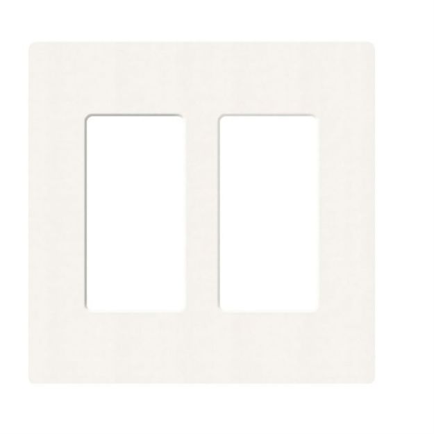 Picture of Lutron Claro 2-Gang Satin Wall Plate (brilliant white)