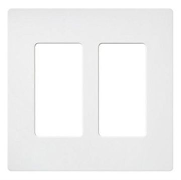Picture of Lutron Claro 2-Gang Satin Wall Plate (snow white)