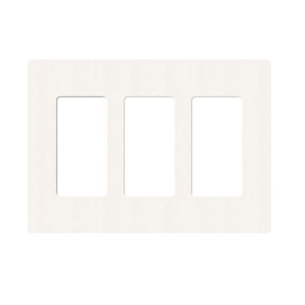 Picture of Lutron Claro 3-Gang Satin Wall Plate (brilliant white)