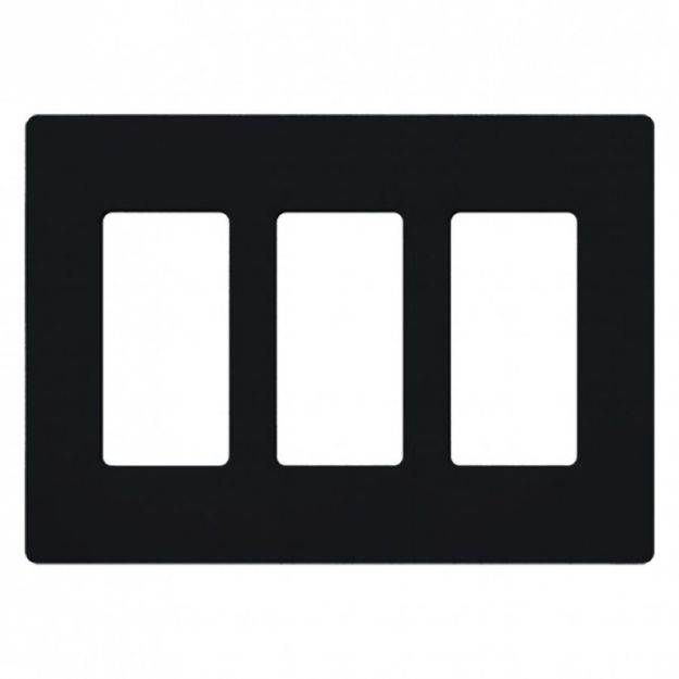 Picture of Lutron Claro 3-Gang Satin Wallplate (midnight)