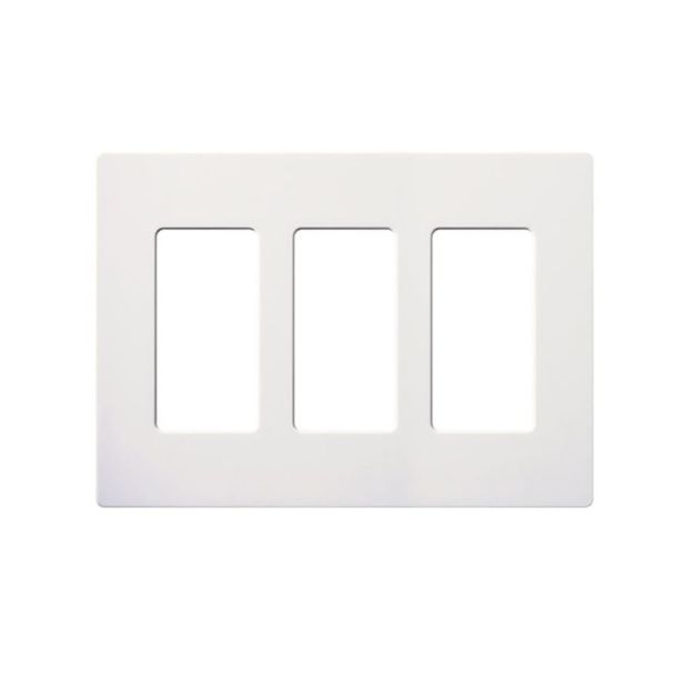 Picture of Lutron Claro 3-Gang Satin Wall Plate (Architectural White)