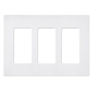 Picture of Lutron Claro 3-Gang Satin Wall Plate (snow white)