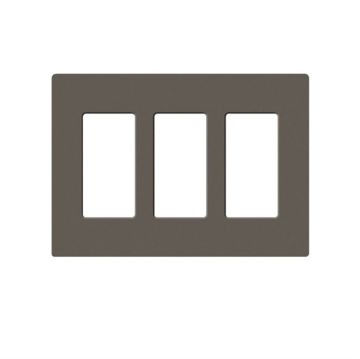 Picture of Lutron Claro 3-Gang Satin Wall Plate (truffle)