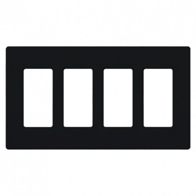 Picture of Lutron Claro 4-Gang Satin Wall Plate (Midnight)