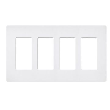 Picture of Lutron Claro 4-Gang Satin Wall Plate (snow white)