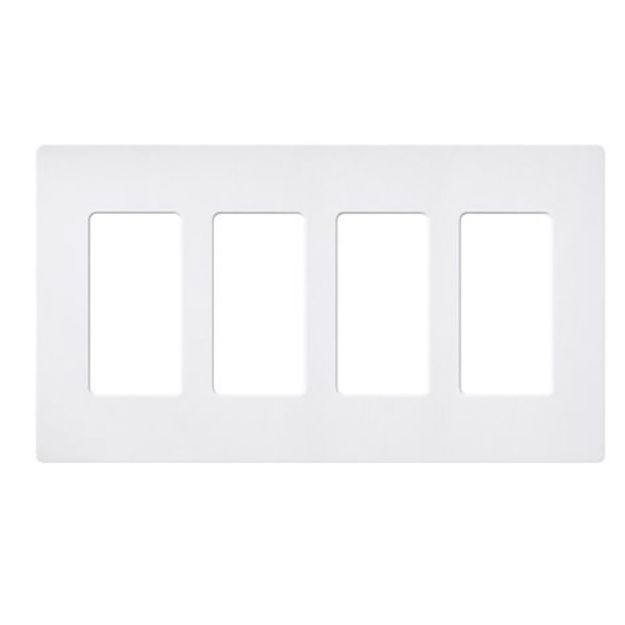 Picture of Lutron Claro 4-Gang Satin Wall Plate (snow white)