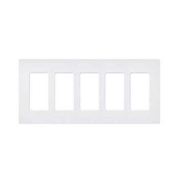 Picture of Lutron Claro 5-Gang Satin Wall Plate (snow white)