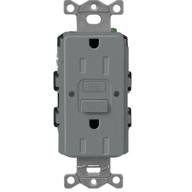 Picture of Lutron 15A GFCI Self-Testing Duplex Receptacle (slate)