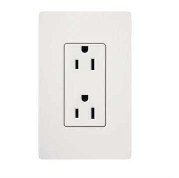 Picture of Lutron Satin Color 15A Duplex Receptacle (snow white)