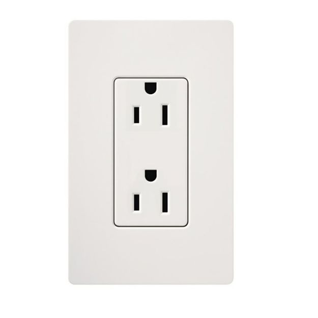 Picture of Lutron Satin Color 15A Duplex Receptacle (snow white)