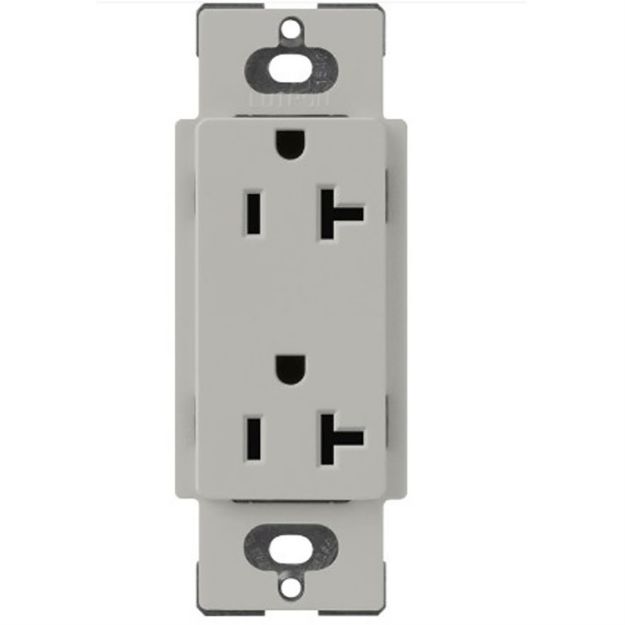 Picture of Lutron Satin Color 20A Duplex Receptacle (pebble)