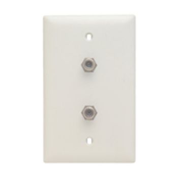 Picture of On-Q Dual 1GHz F-Connector Coax Wall Plate (white)