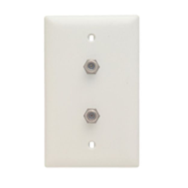 Picture of On-Q Dual 1GHz F-Connector Coax Wall Plate (white)