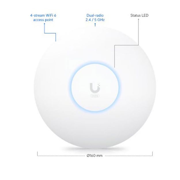 Picture of U6+-US UniFi WiFi6 2x2 compact PoE access point