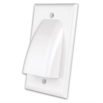 Picture of Vanco Flat Panel One-Gang Cable Wall Plate (white)
