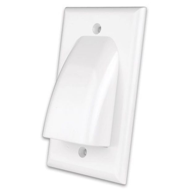 Picture of Vanco Flat Panel One-Gang Cable Wall Plate (white)