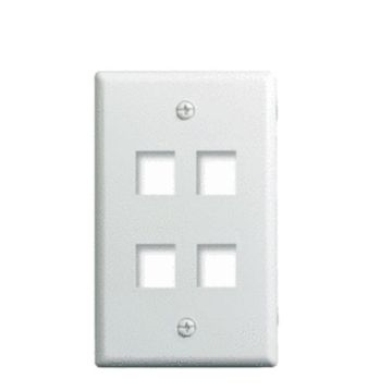 Picture of On-Q Single-Gang 4 Port Wall Plate (white, 10 pk)