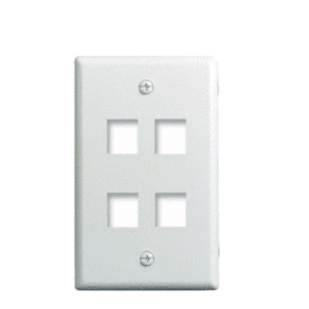 Picture of On-Q Single-Gang 4 Port Wall Plate (white, 10 pk)