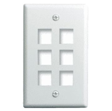 Picture of On-Q Single-Gang 6 Port Wall Plate (white)