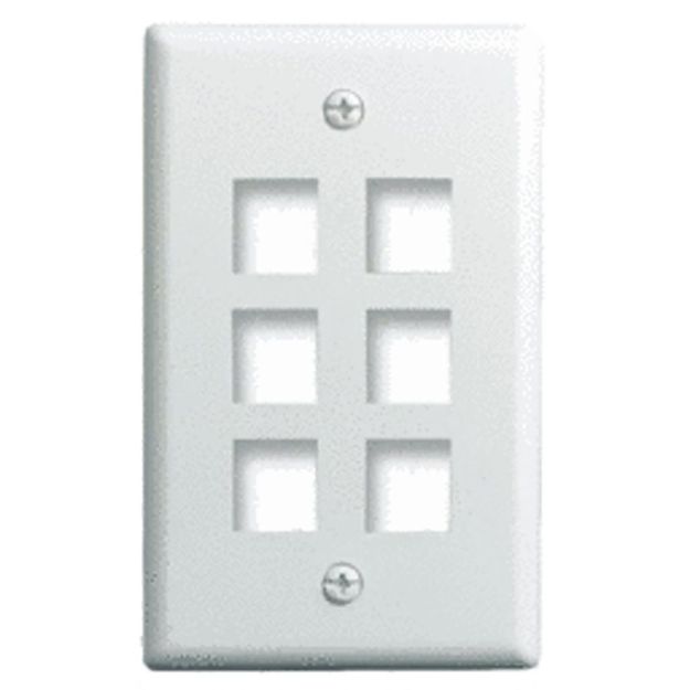 Picture of On-Q Single-Gang 6 Port Wall Plate (white)