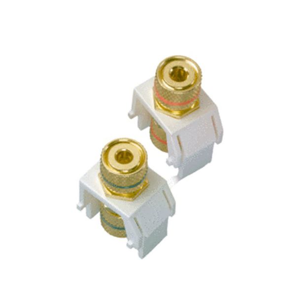 Picture of On-Q Black/Red Pair Keystone Audio Binding Posts (white)
