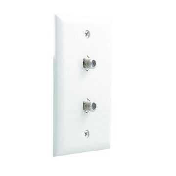Picture of Vanco Digital 3 GHz Video Dual Coax Wall Plate (White)