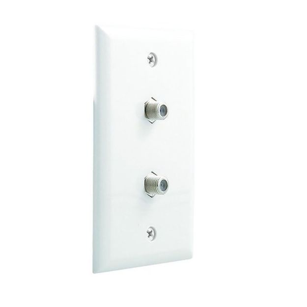 Picture of Vanco Digital 3 GHz Video Dual Coax Wall Plate (White)